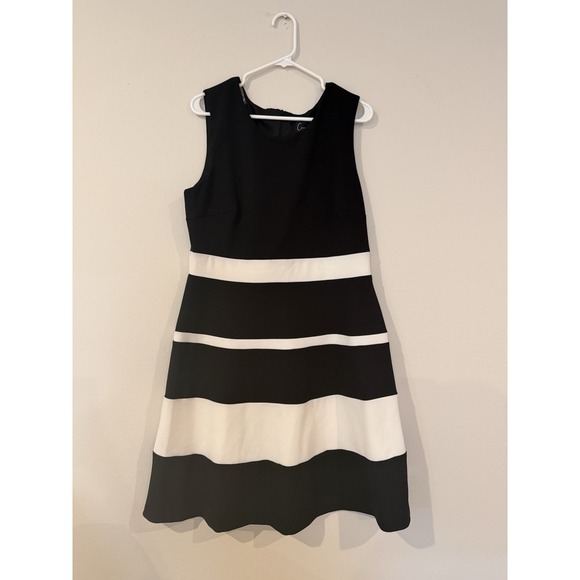 connected apparel Dresses & Skirts - Connected Apparel Black And White Large White Striped Dress Size 16